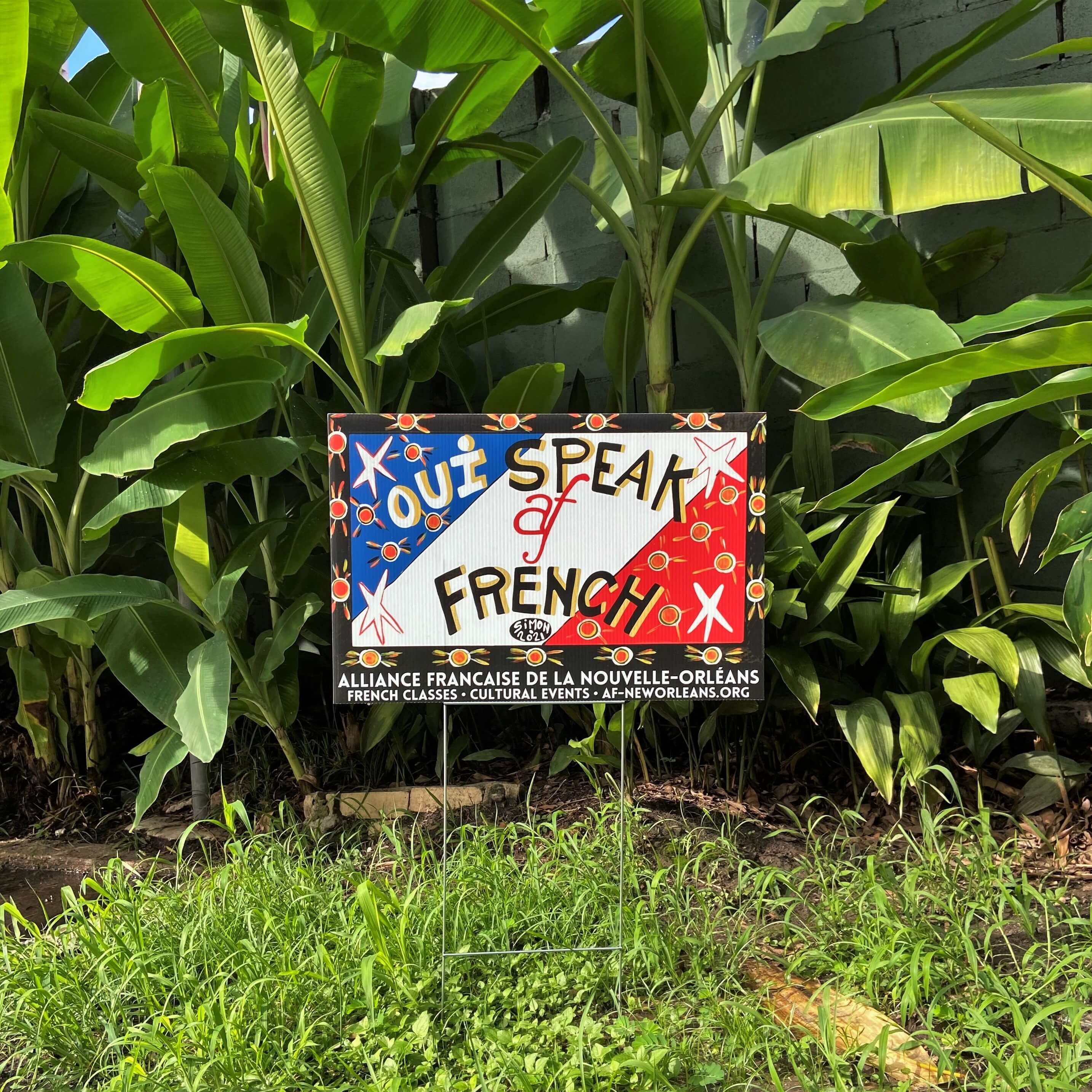 "Oui Speak French" Yard Sign